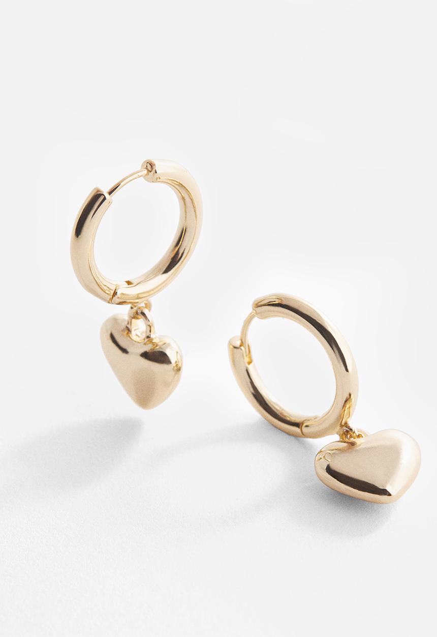 MANGO - Heart-shape earrings - gold