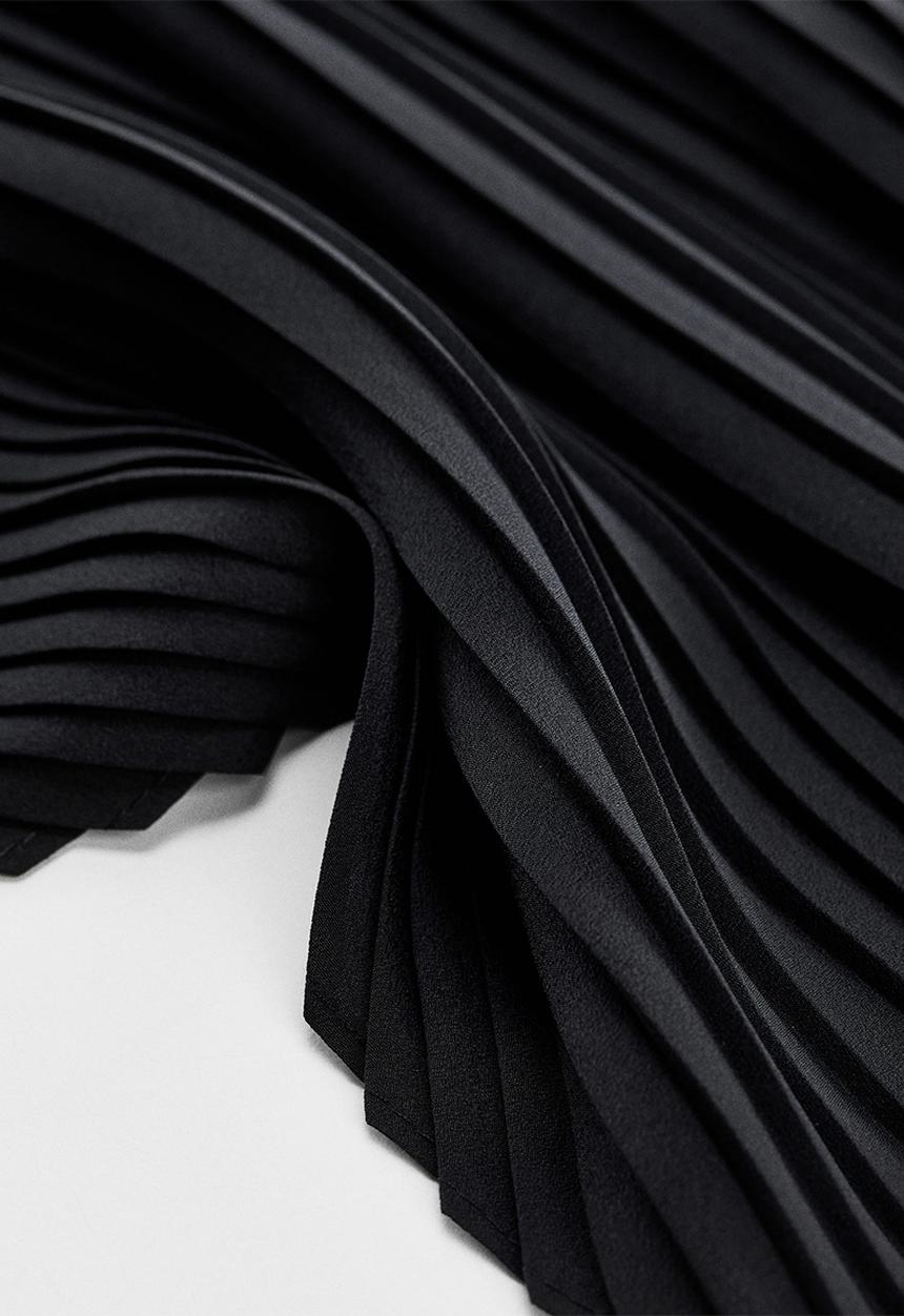 MANGO - Neck scarf pleats - black