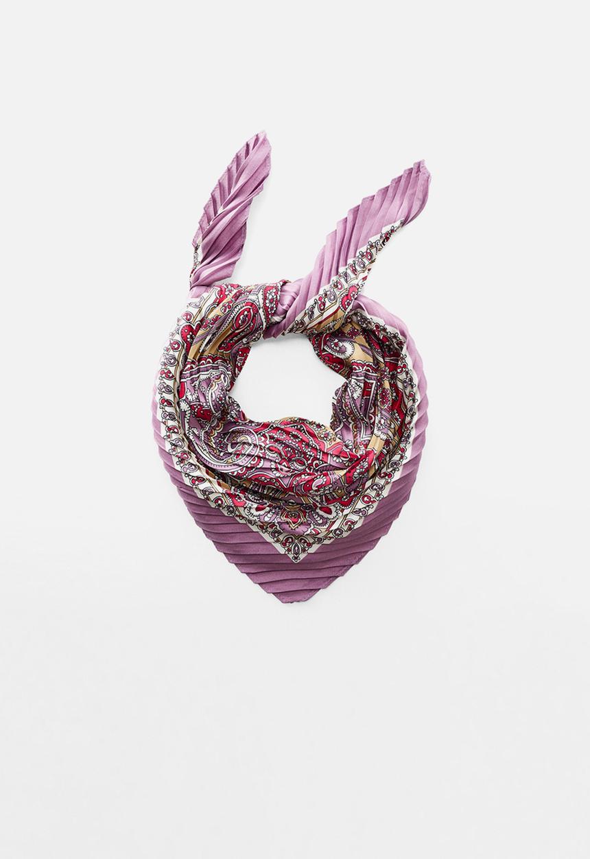 MANGO - Neck scarf pleatsp - light/patel purple 