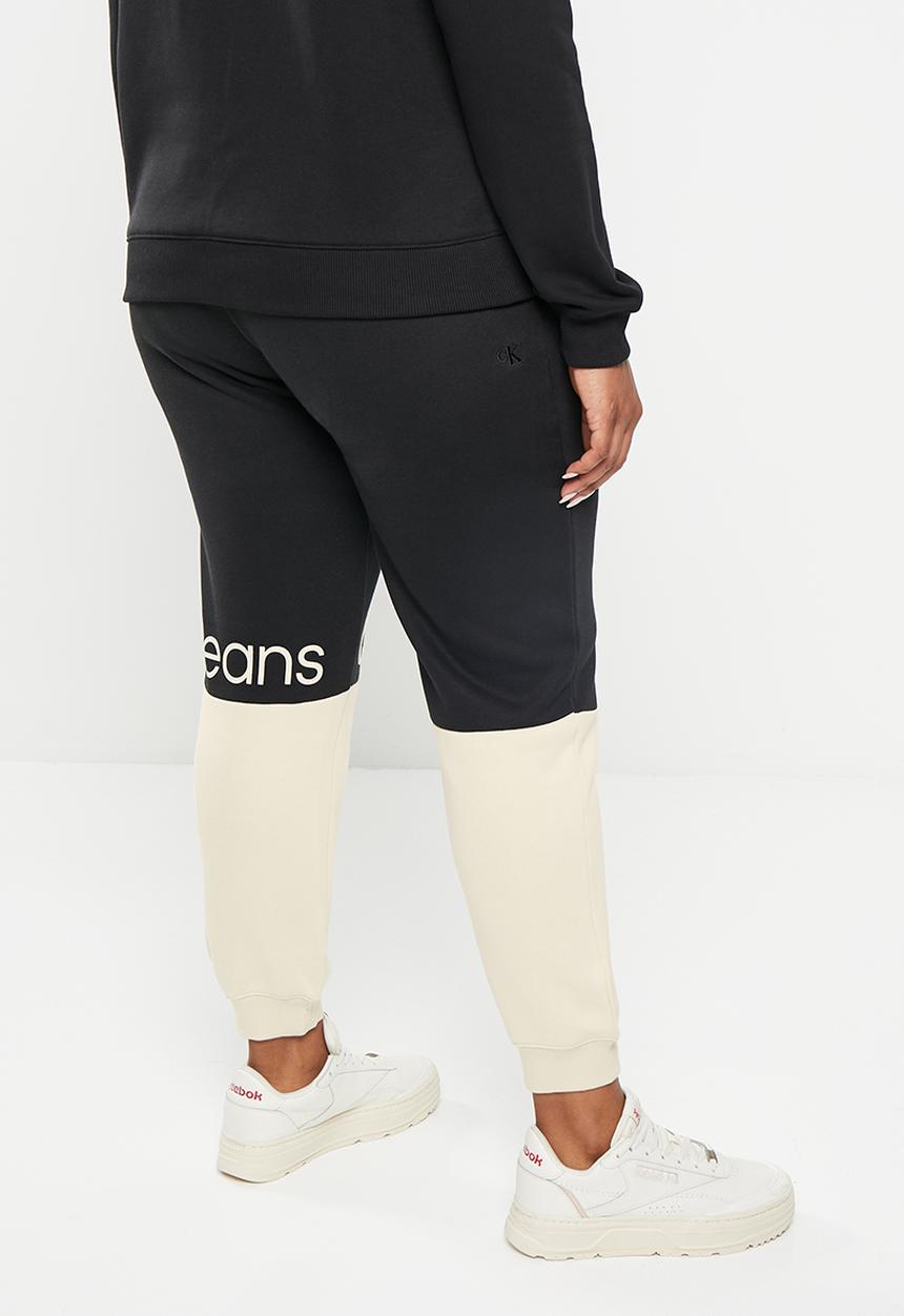 Calvin Klein - Plus colour blocking cuffed jog pants - ck black