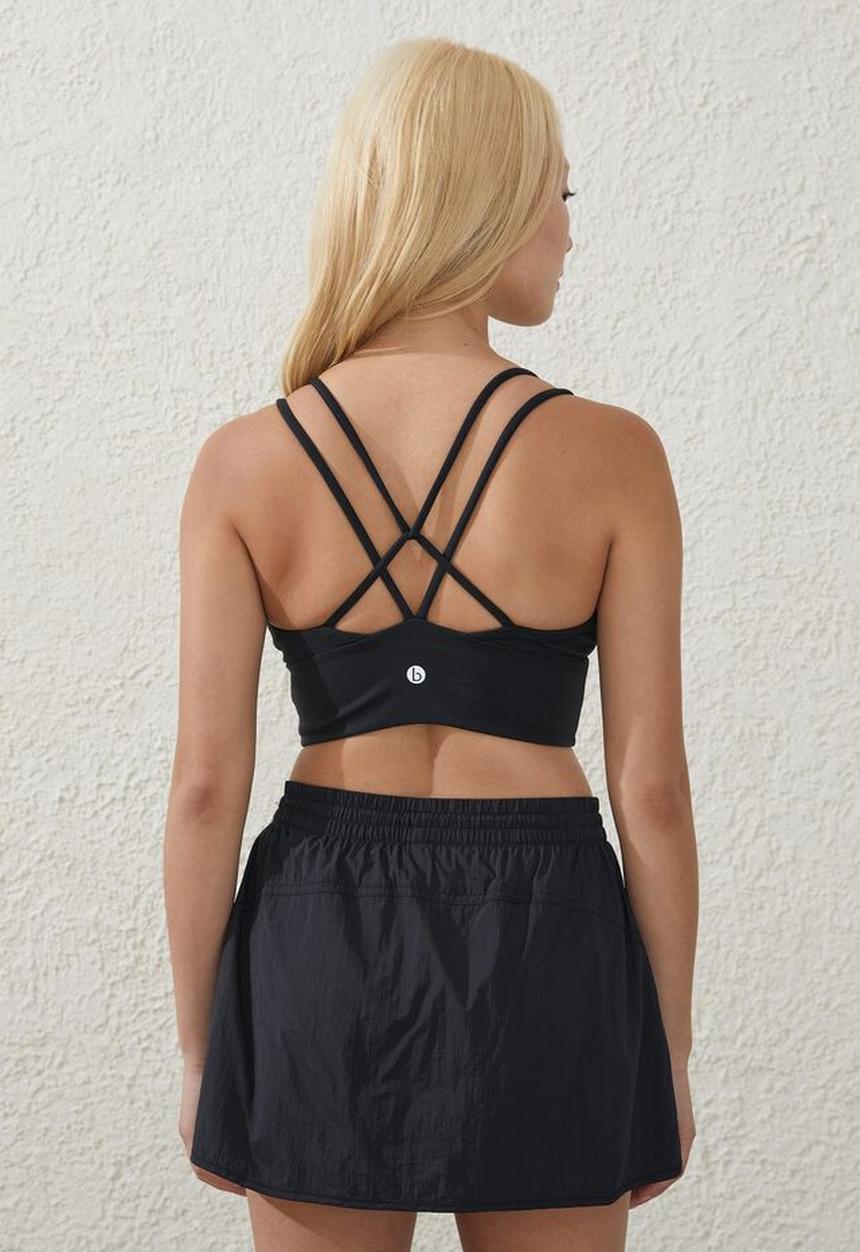 Cotton On - Ultra soft strappy workout crop - black