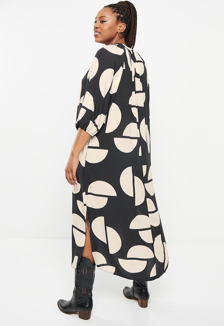 Me&B - Plus Easy tunic dress - black & neutral