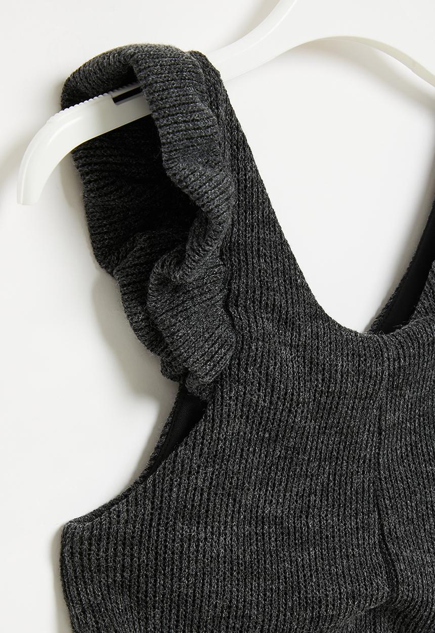Superbalist - Jumpsuit with frill detail - silver melange