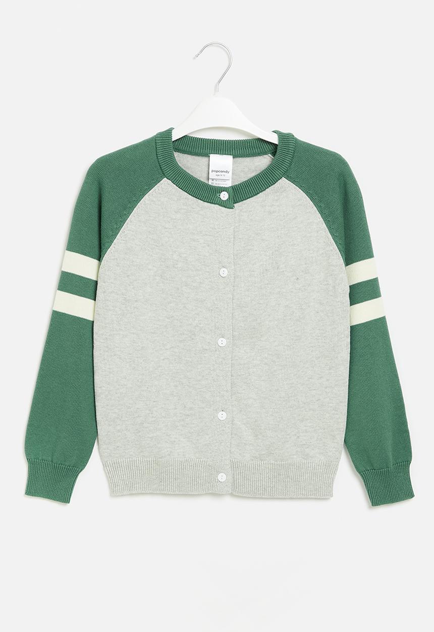 Pop Candy - Boys cardigan - grey & green