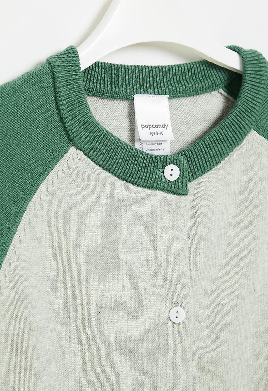 Pop Candy - Boys cardigan - grey & green