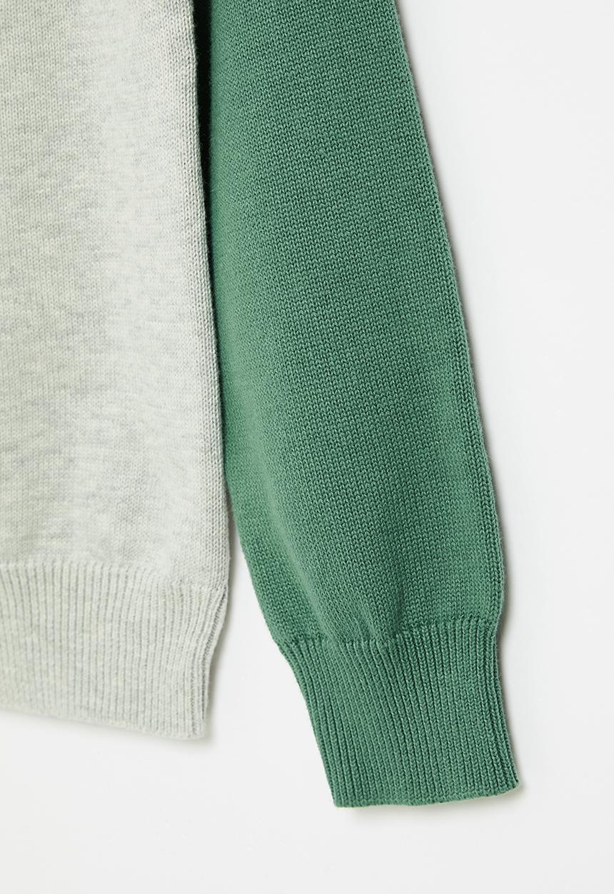 Pop Candy - Boys cardigan - grey & green