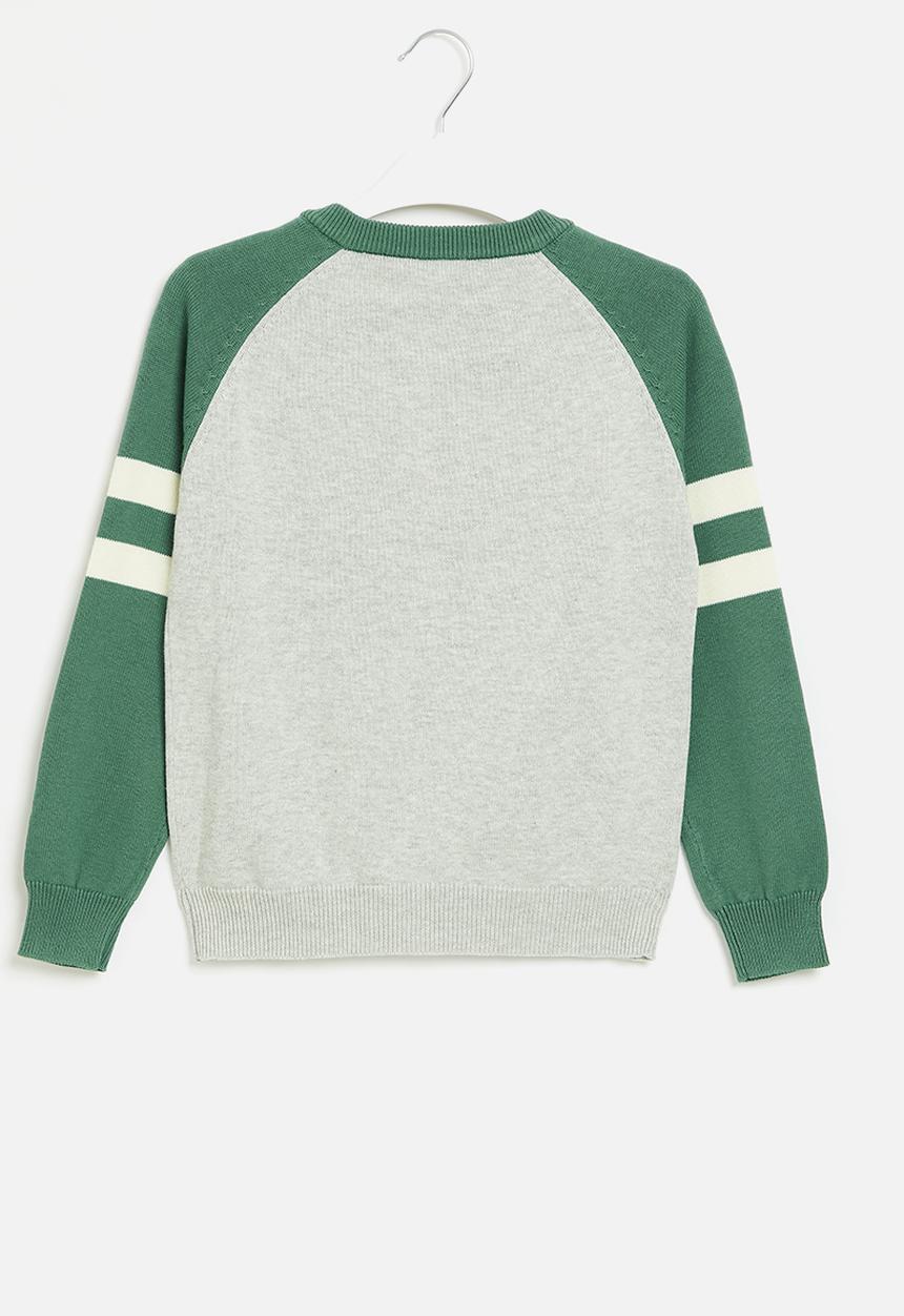 Pop Candy - Boys cardigan - grey & green