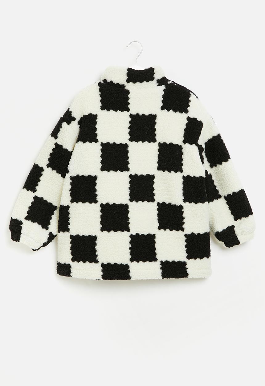 Pop Candy - Girls zip through jacket - white & black