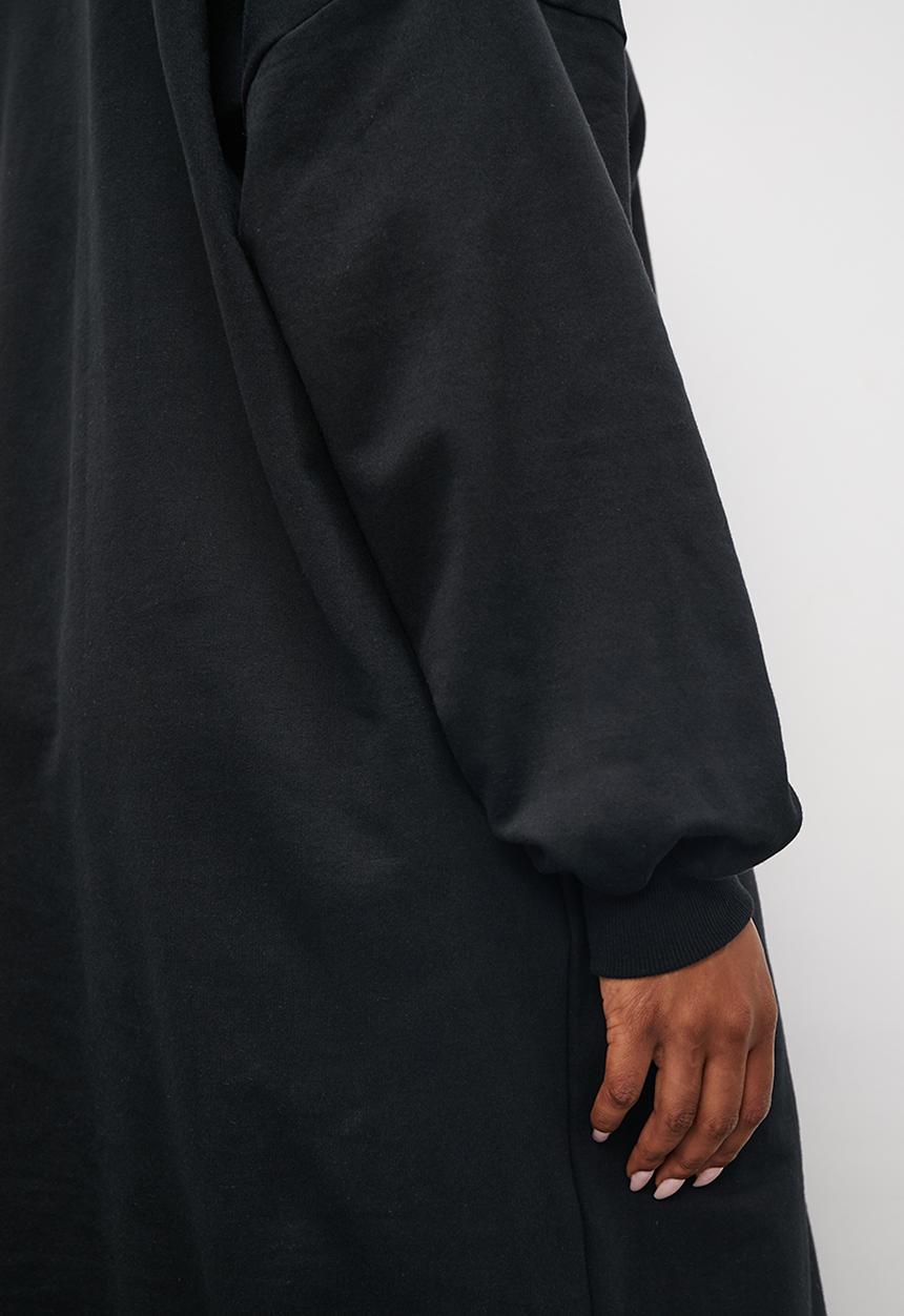 Superbalist - Crossover v-neck sweat dress - black