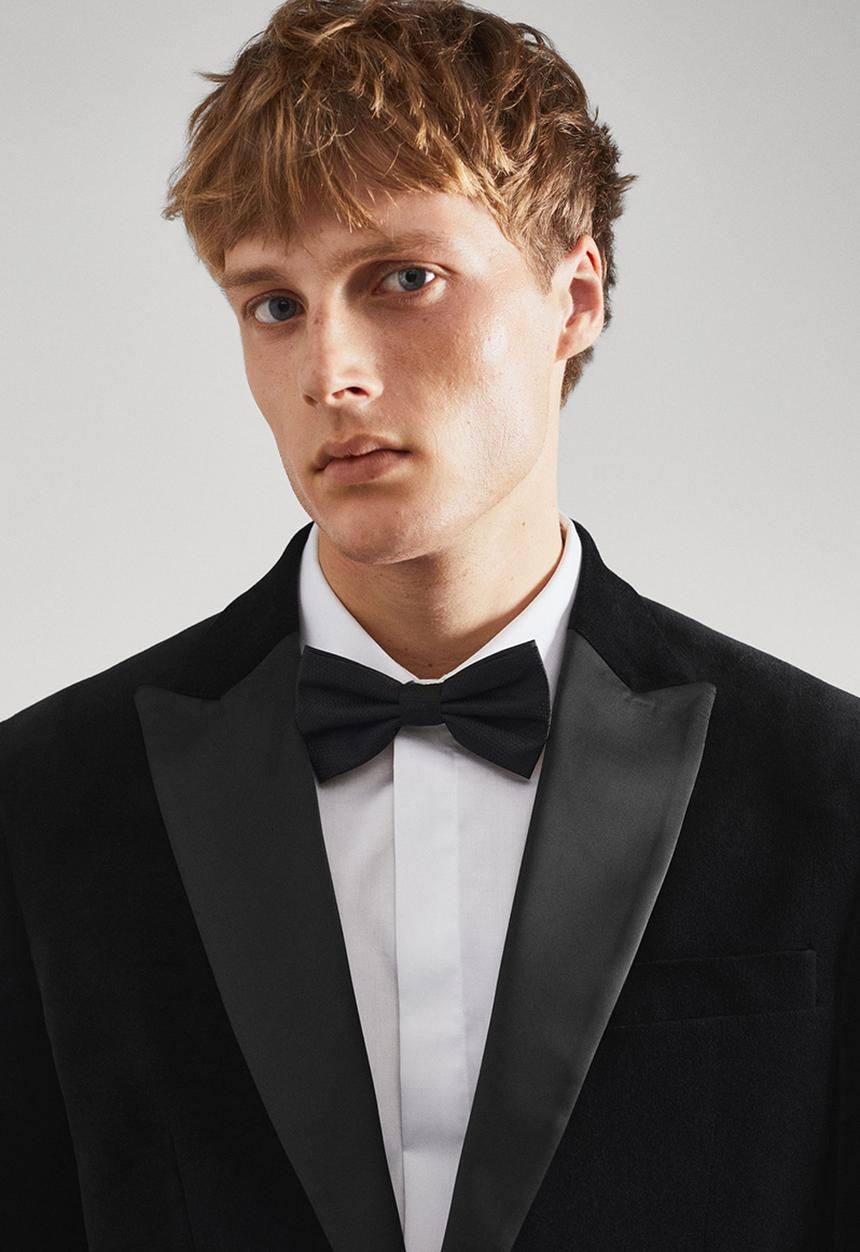 MANGO - Blazer velvet - black