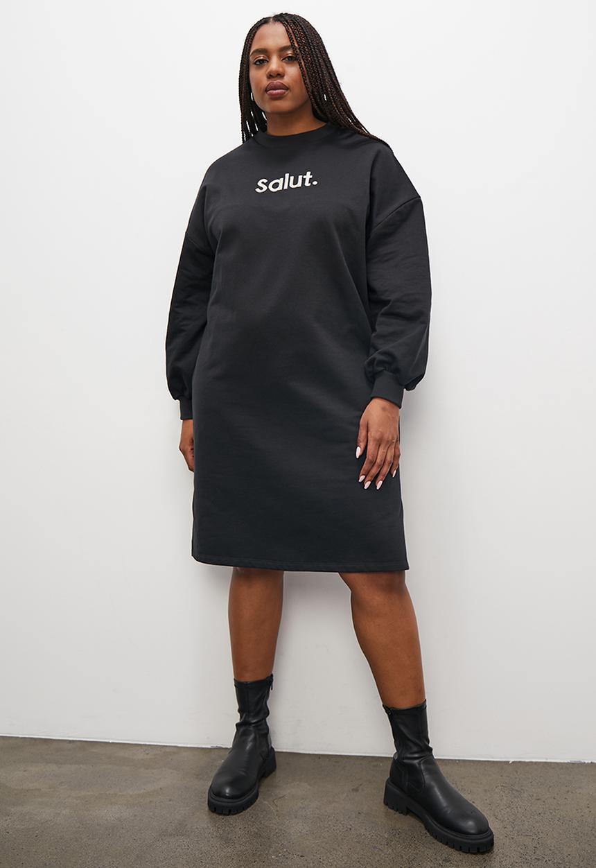 Superbalist - Embroidered sweat dress - black