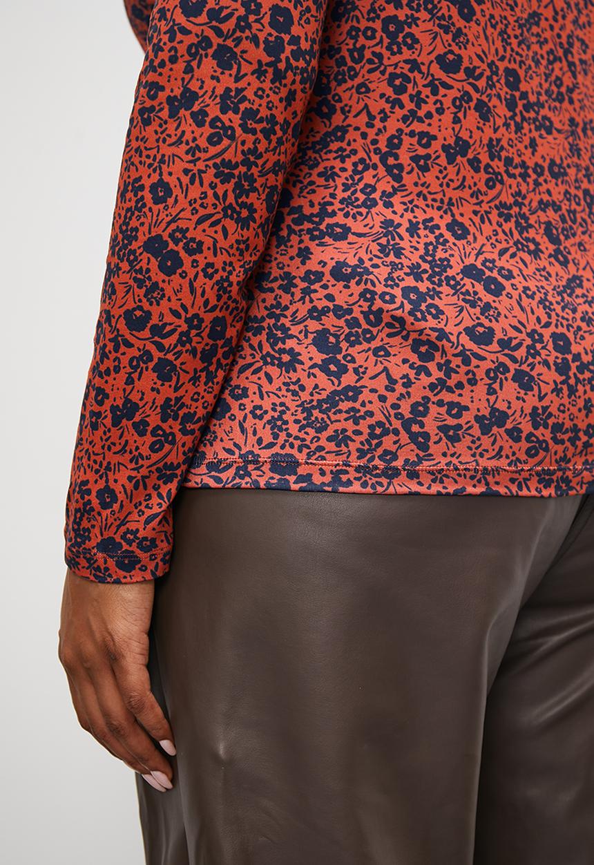 Superbalist - Printed poloneck tee - brown & navy