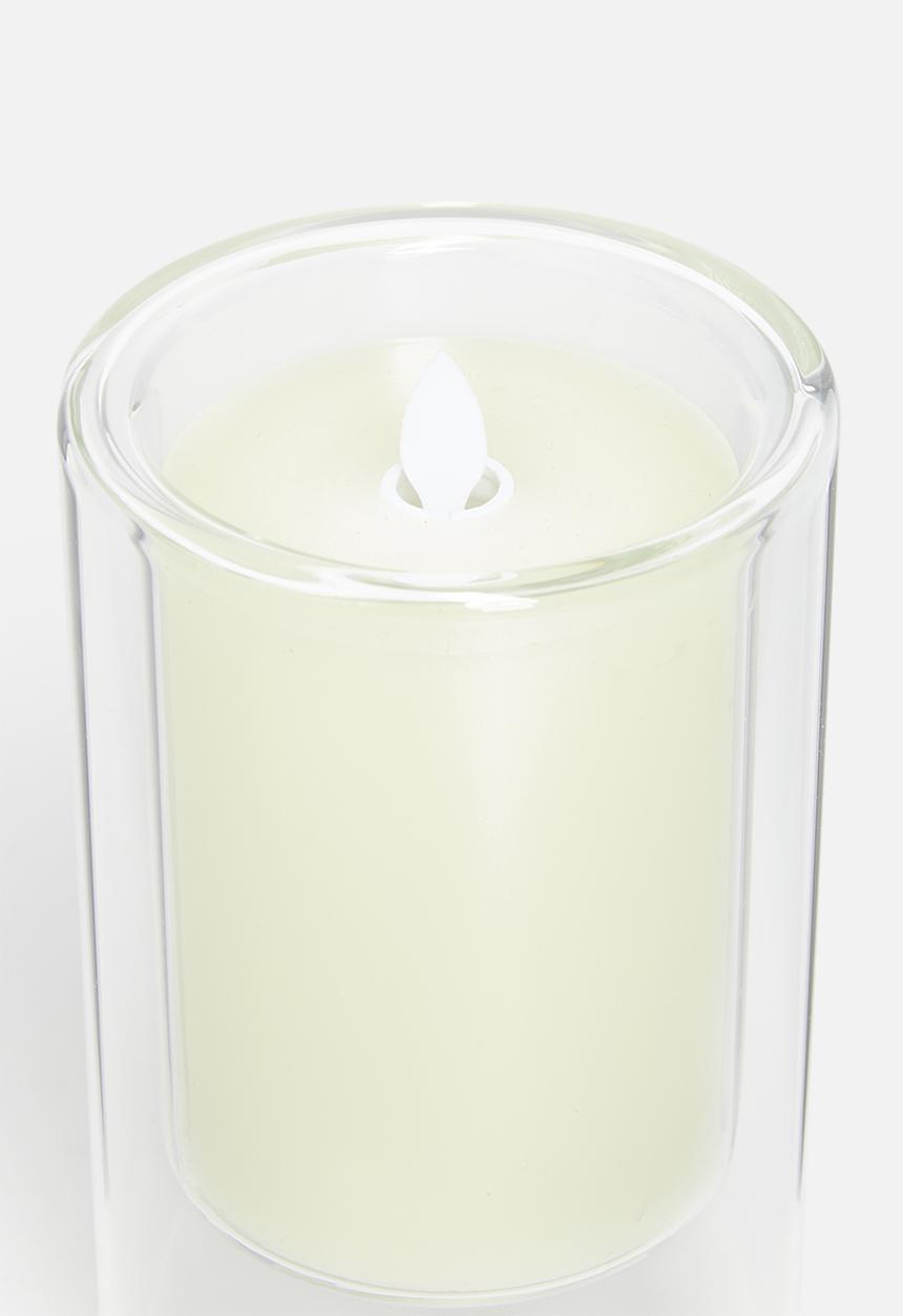 H&S - Glass led candle - white