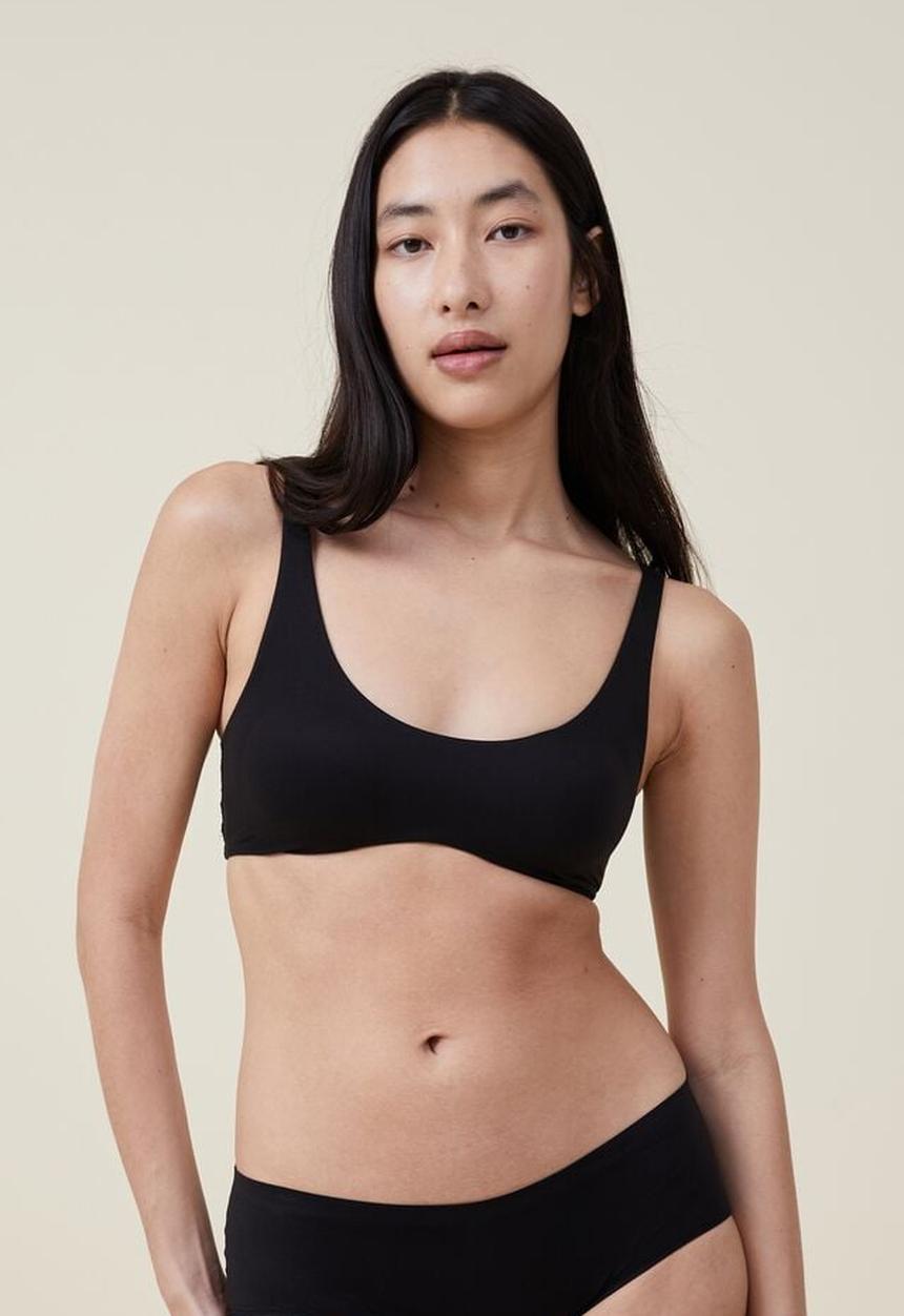 Cotton On - The smoothing wave padded bralette - black