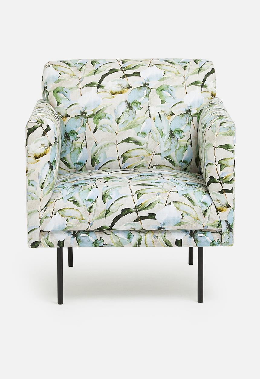 Sixth Floor - Charlotte armchair - watercolour leaves