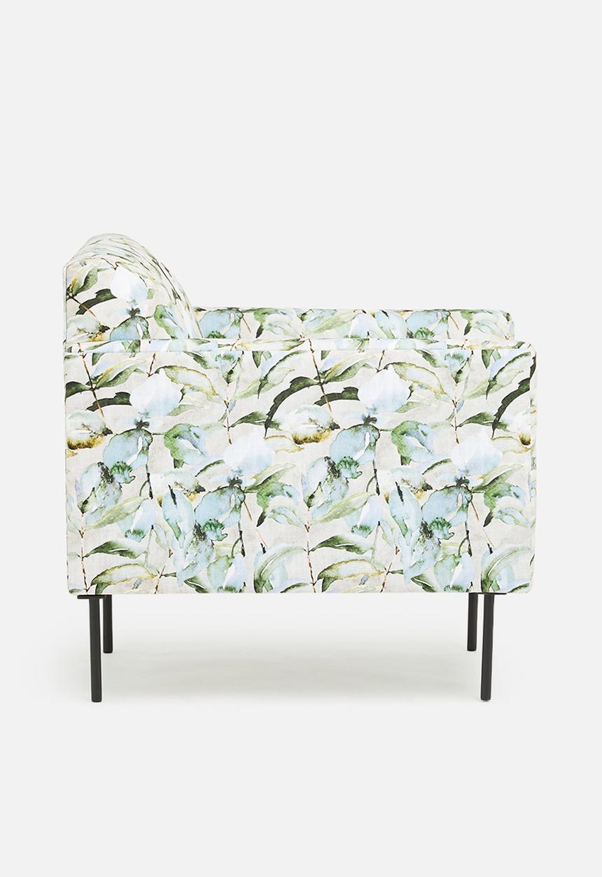 Sixth Floor - Charlotte armchair - watercolour leaves