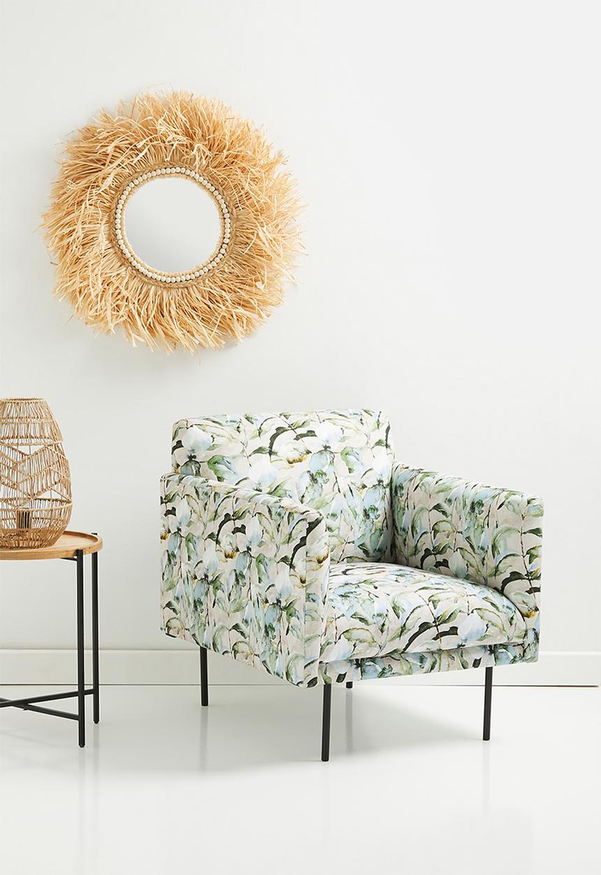 Sixth Floor - Charlotte armchair - watercolour leaves