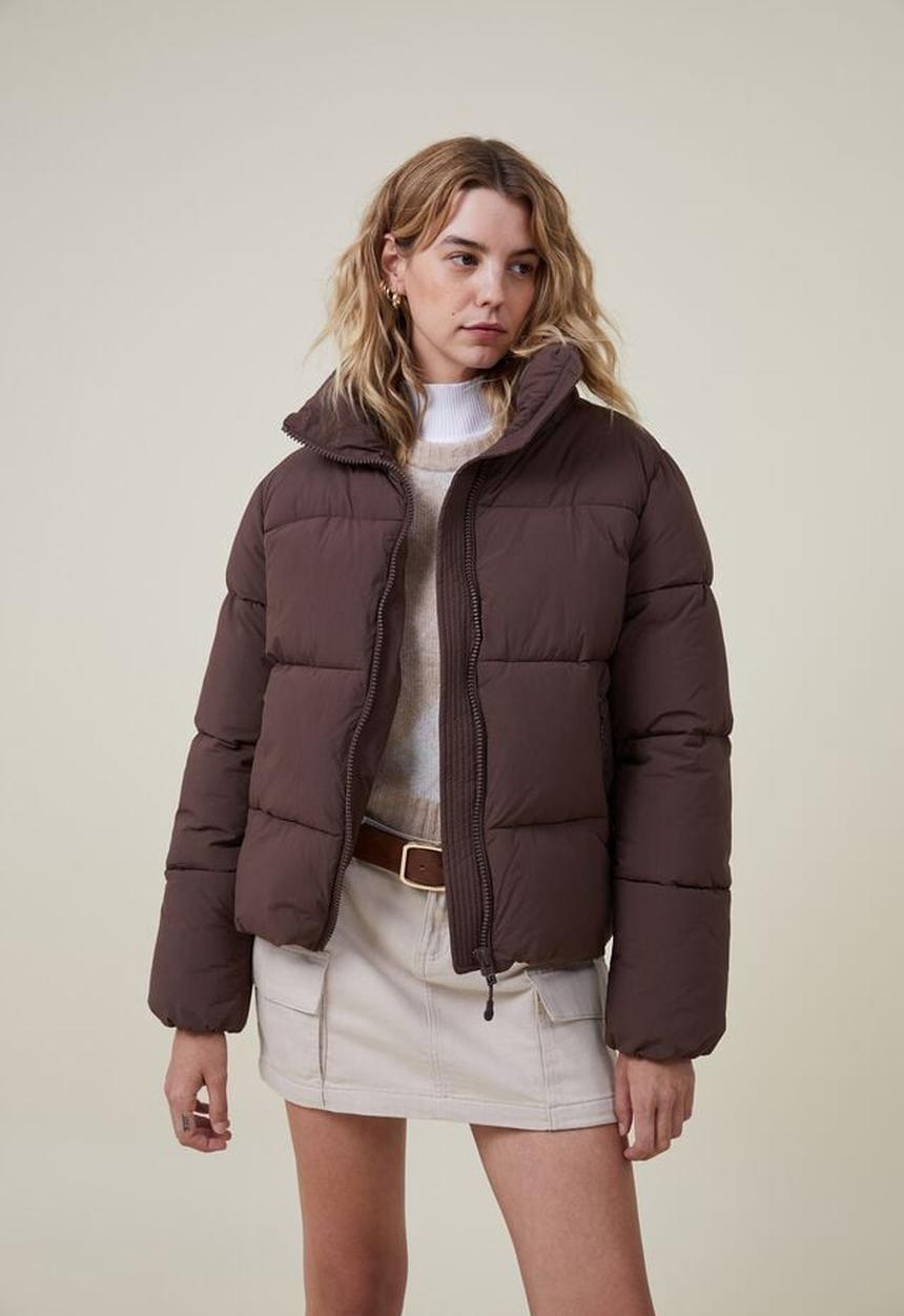 Cotton On - The recycled mother puffer jacket 3.0 - cedar brown