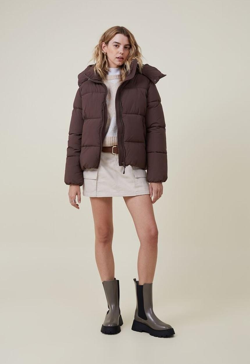 Cotton On - The recycled mother puffer jacket 3.0 - cedar brown