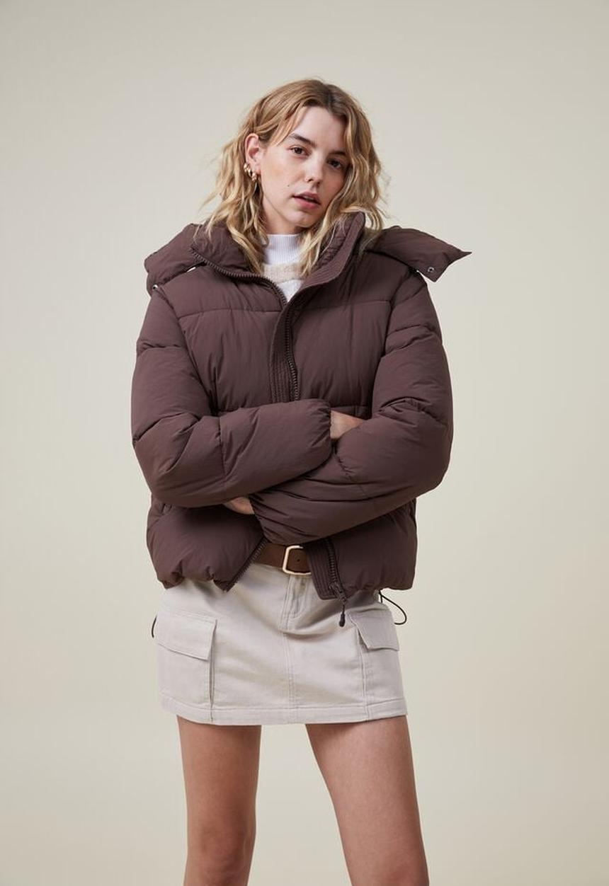 Cotton On - The recycled mother puffer jacket 3.0 - cedar brown
