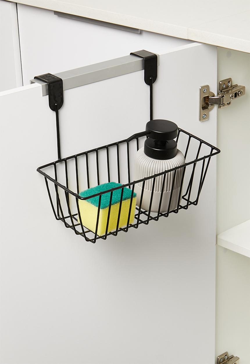 Storage Solutions - Over the door mesh storage basket - black