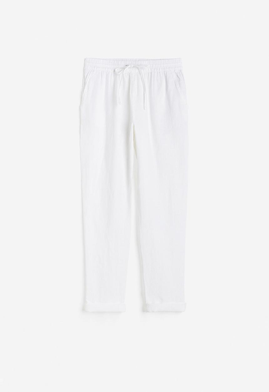 H&M - Linen joggers - white