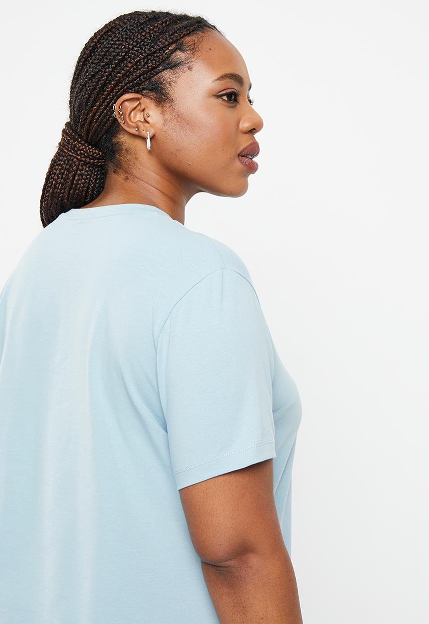 POLO - Plus wmn allie ss sml pony stretch t-shirt - light blue