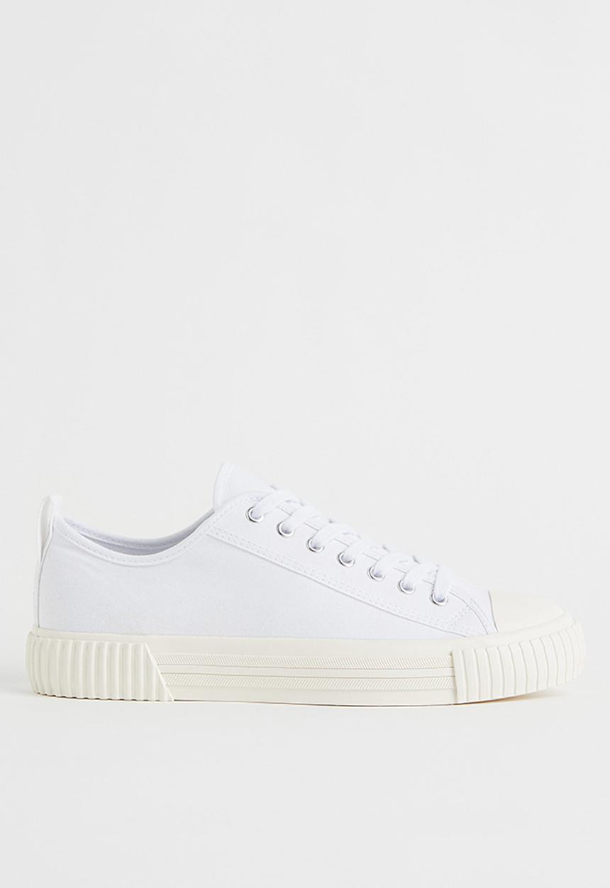 H&M - Cotton canvas trainers - white