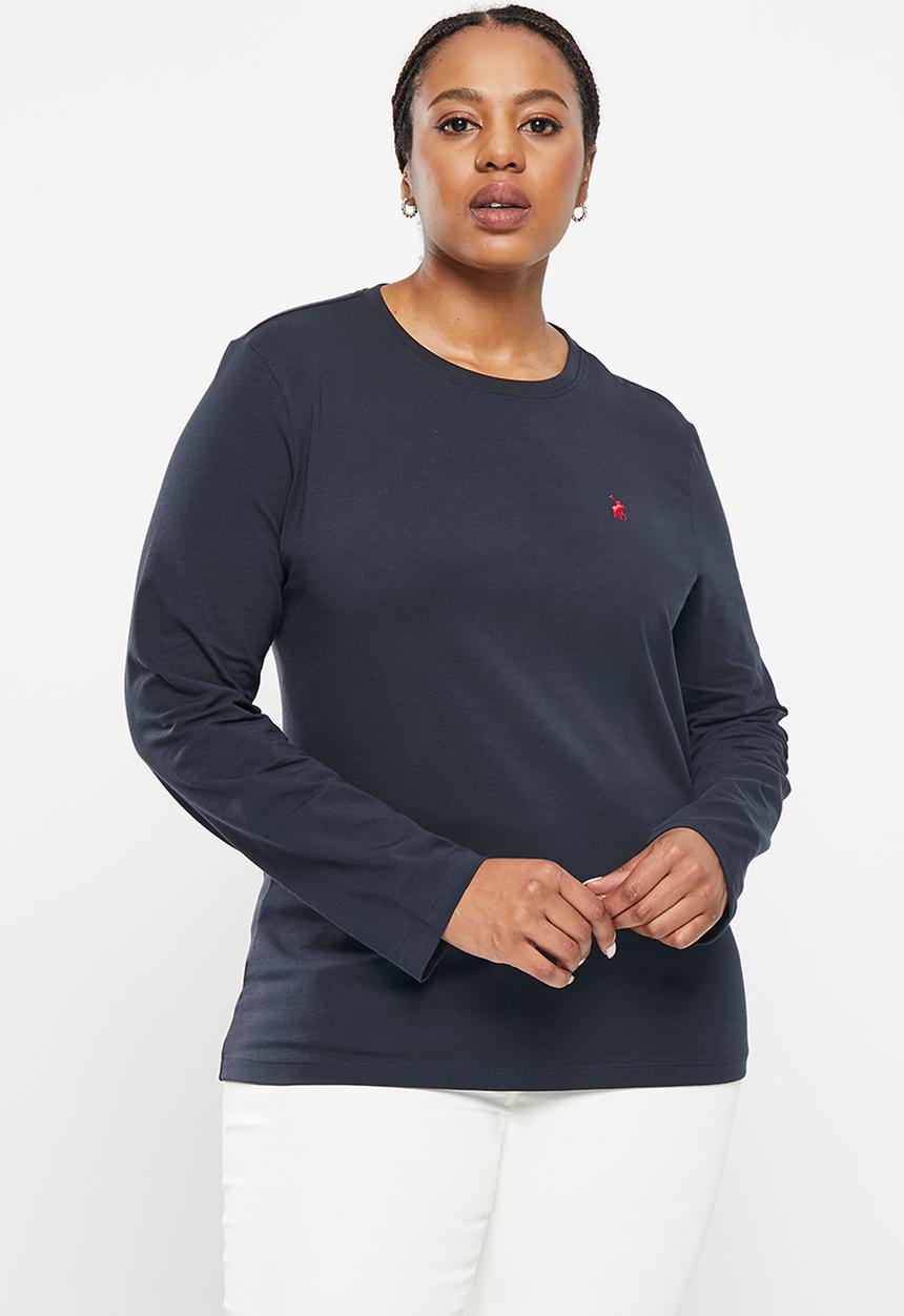 POLO - Plus wmn sml pony long sleeve t-shirt - navy