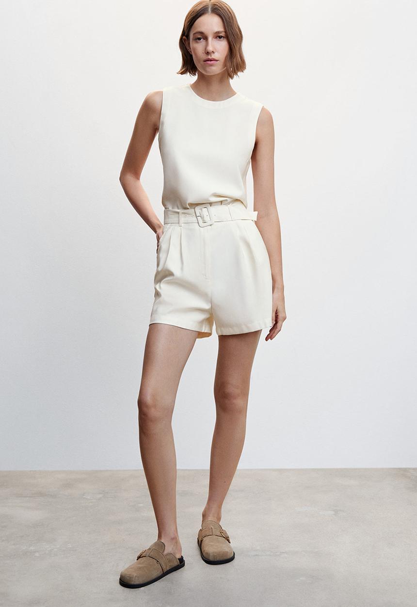 MANGO - Shorts ticket-h - off white