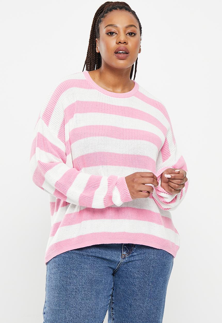 Cotton On - Curve riley cotton knit jumper - multi stripe