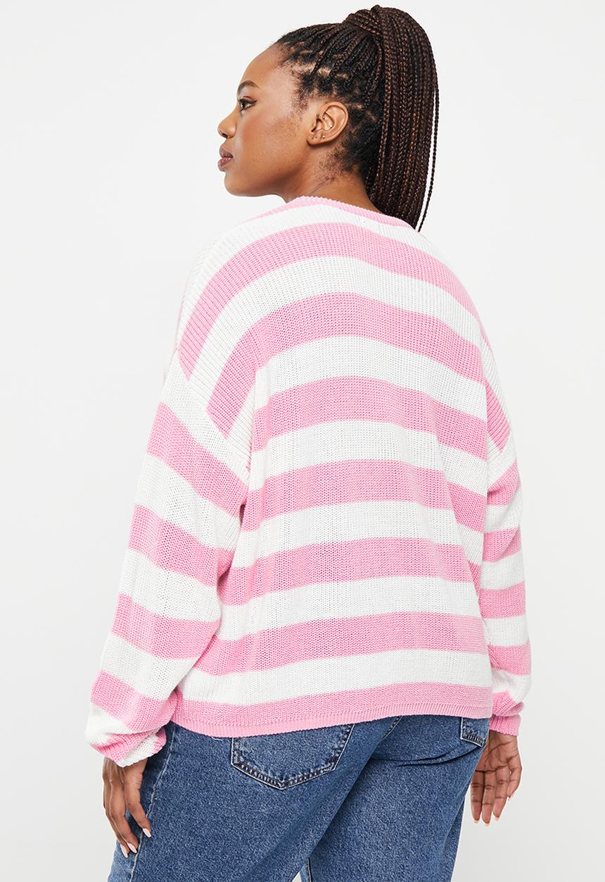Cotton On - Curve riley cotton knit jumper - multi stripe
