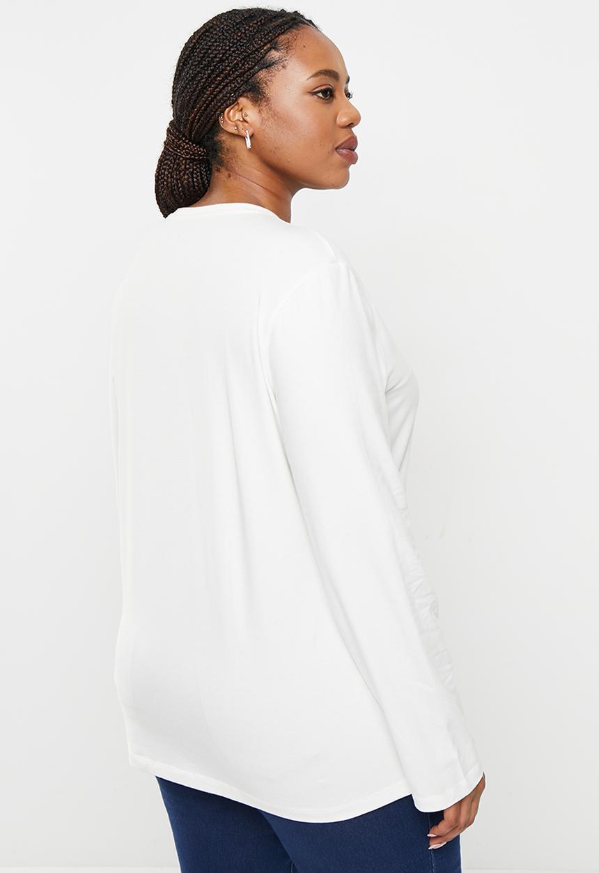 POLO - Plus wmn sml pony long sleeve t-shirt - ecru