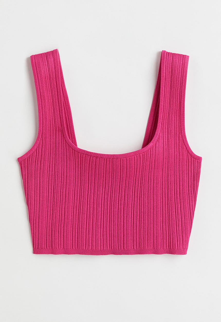 H&M - Cropped top - cerise 