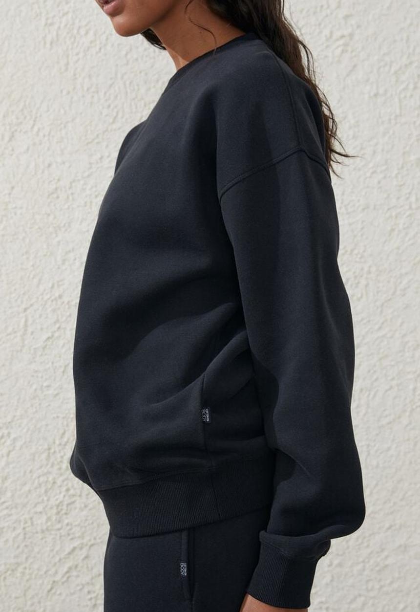 Cotton On - Plush essential crew jumper - black