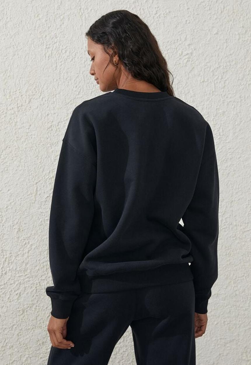 Cotton On - Plush essential crew jumper - black