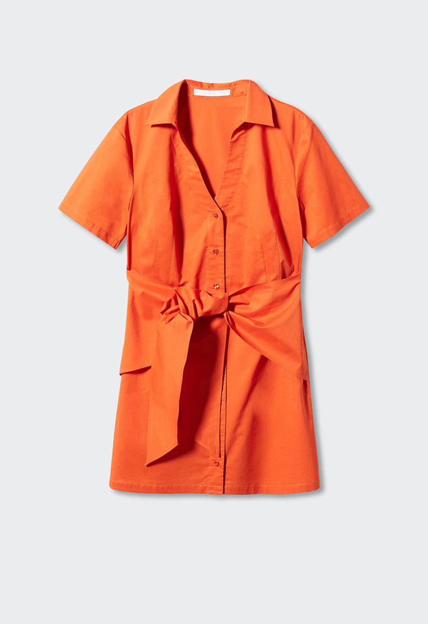 MANGO - Dress pop-h - orange