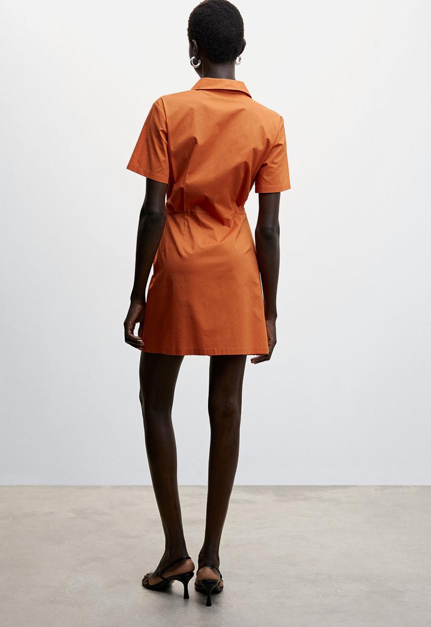 MANGO - Dress pop-h - orange