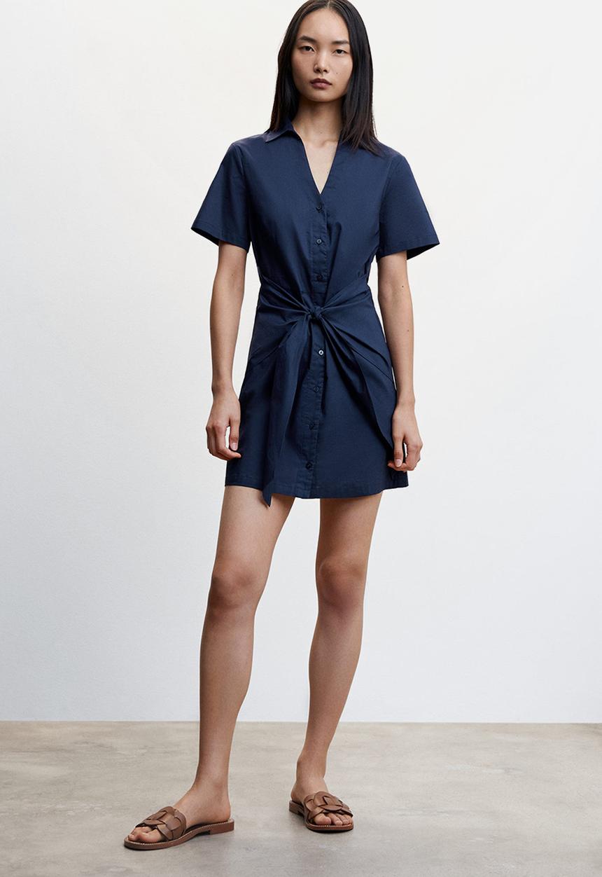 MANGO - Dress pop-h - navy