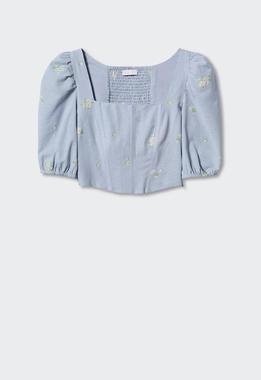MANGO - Blouse daisy-h - light pastel blue