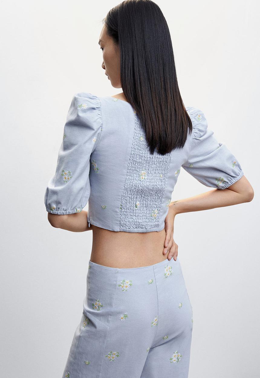 MANGO - Blouse daisy-h - light pastel blue