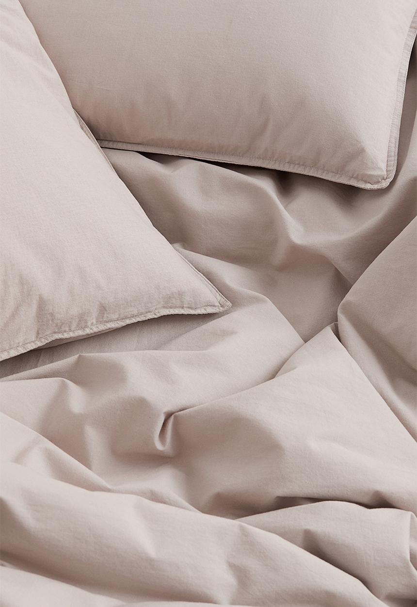 H&M - Double/king size cotton duvet cover set - greige