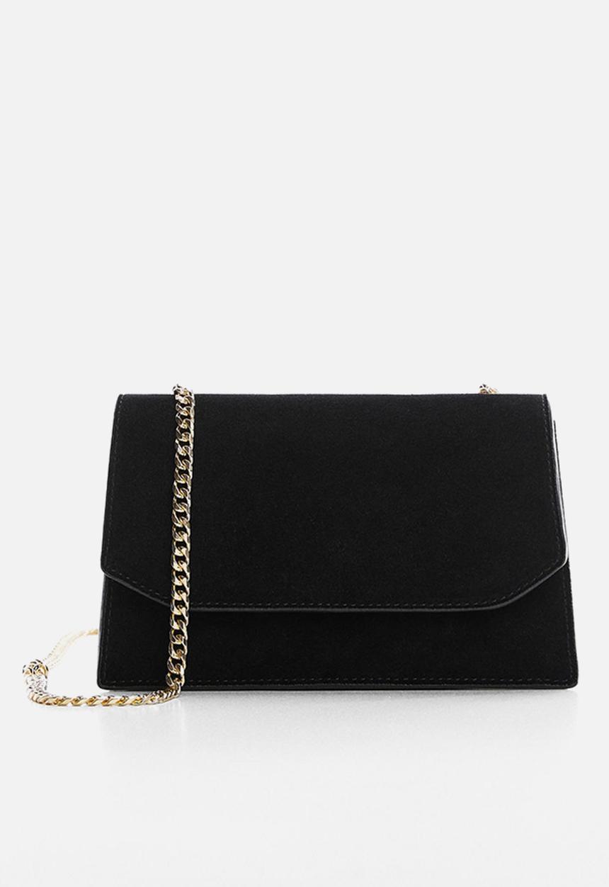 MANGO - Chain leather bag - black