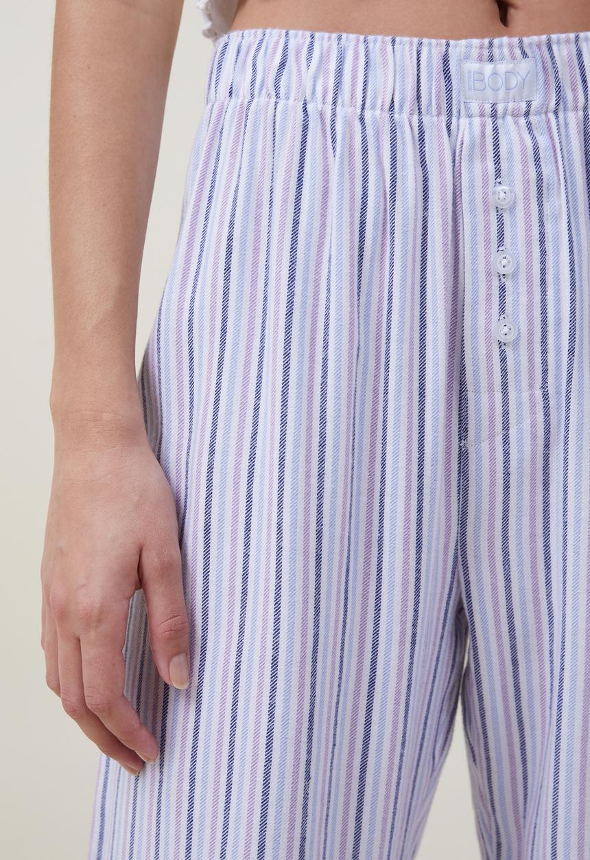 Cotton On - Flannel boyfriend boxer pant - ruby woven stripe