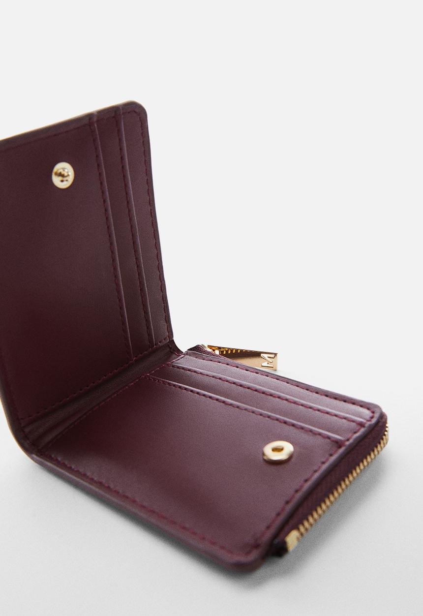 MANGO - Croc-effect wallet - burgundy