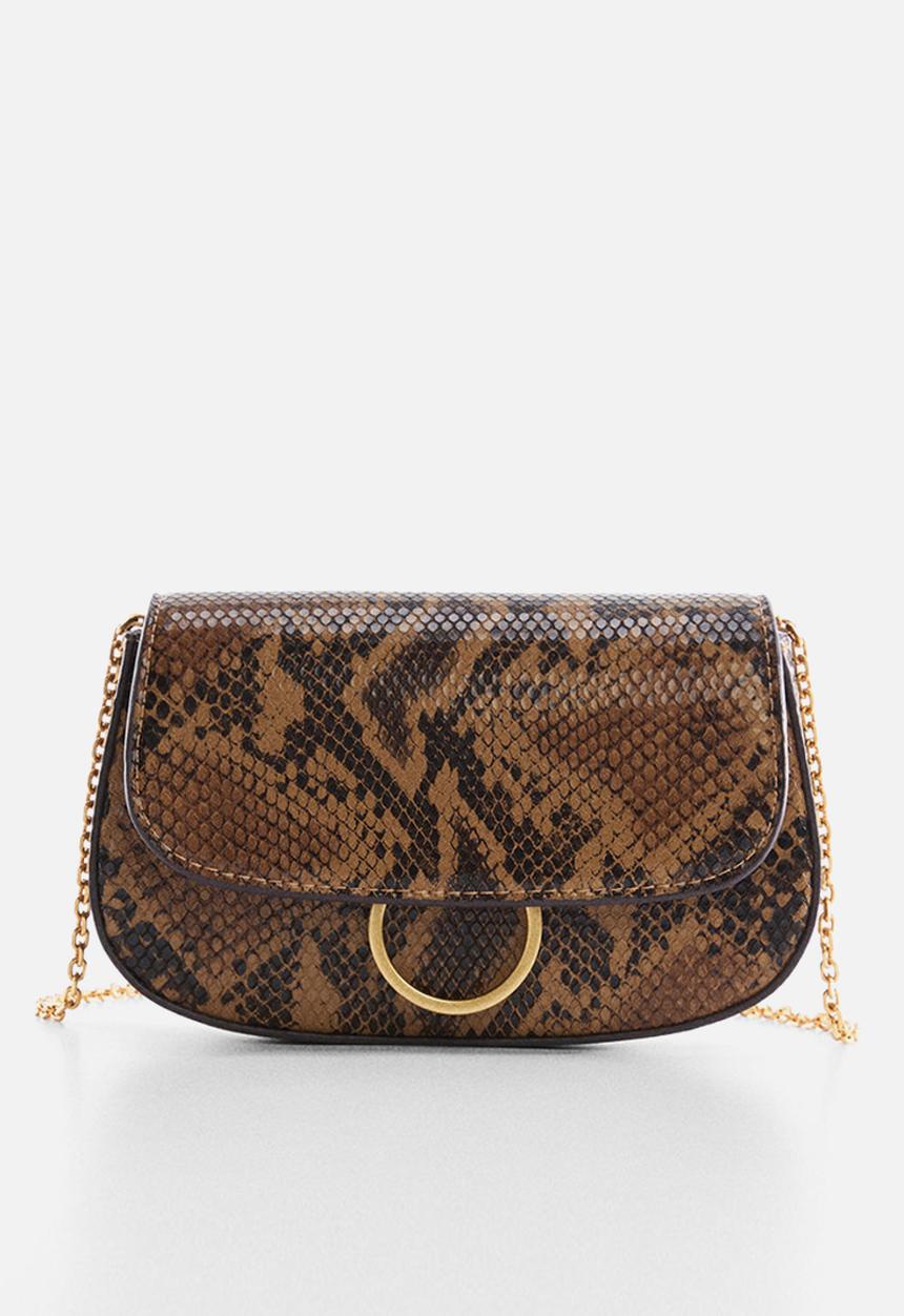 MANGO - Flap chain bag - brown