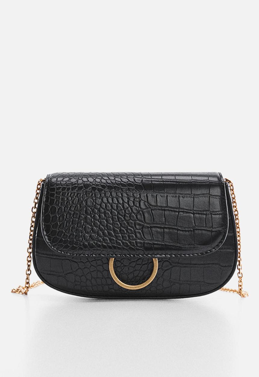 MANGO - Flap chain bag - black