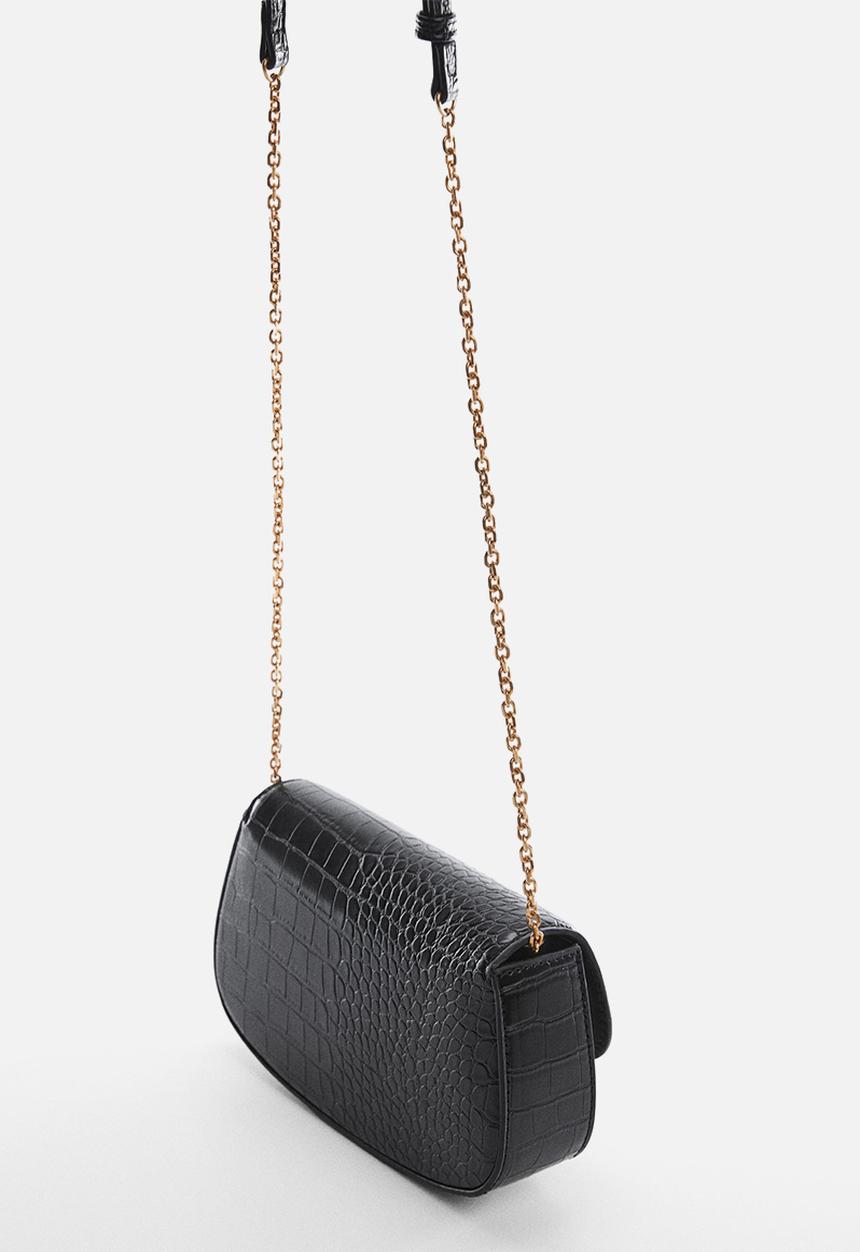 MANGO - Flap chain bag - black