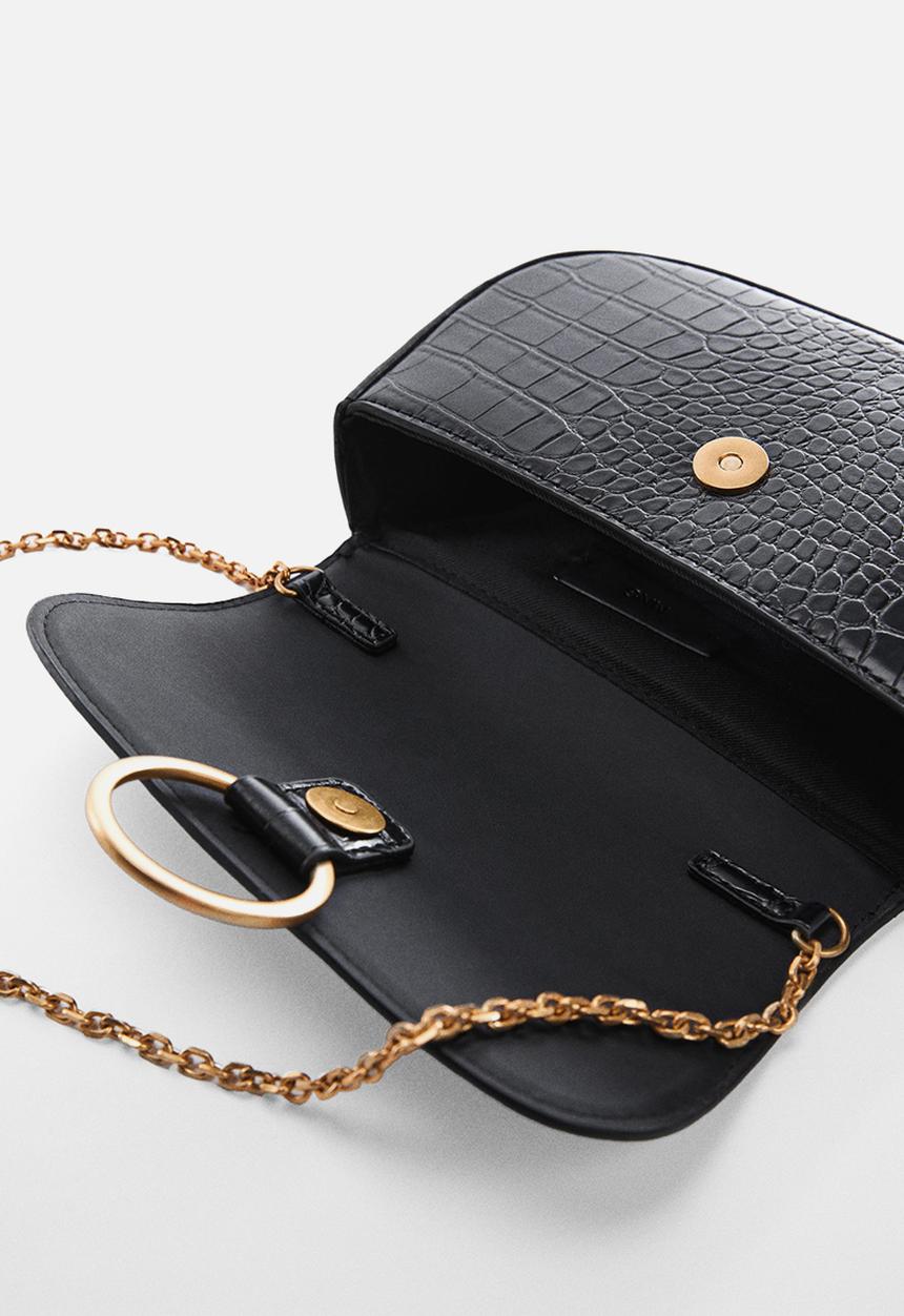 MANGO - Flap chain bag - black