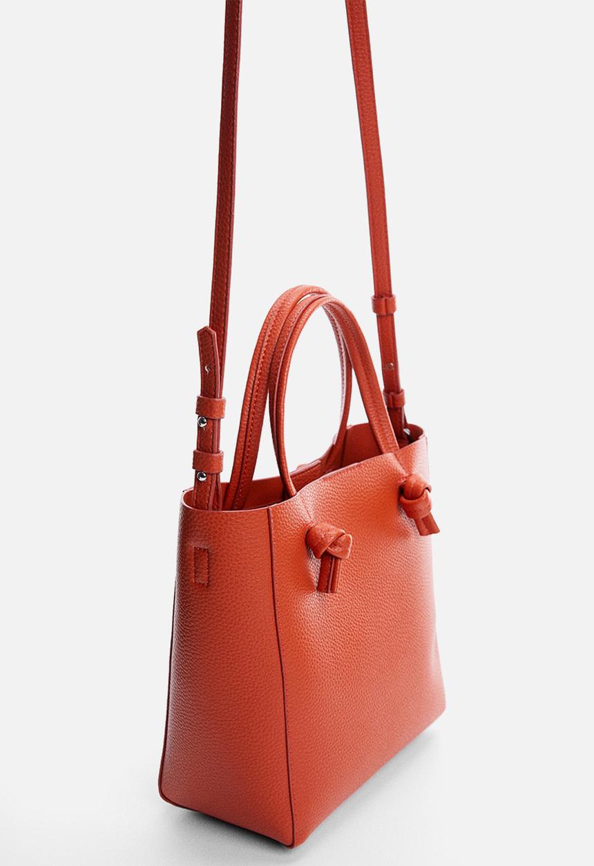 MANGO - Bolso mini shopper nudos - orange